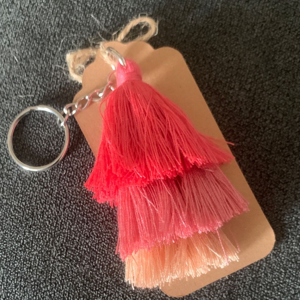 Pink and Red Tassel Keychain
